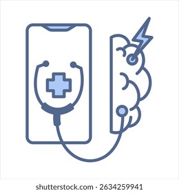 Ilustração do vetor de ícone azul Telestroke