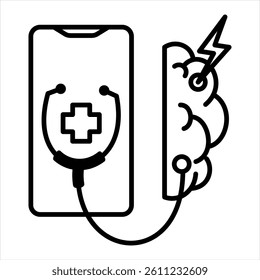 Telestroke Line Icon Vector Illustration