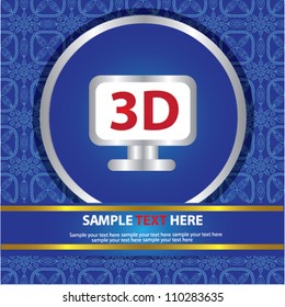 Television 3d icon on abstract background,VEctor