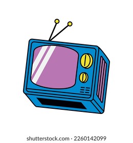 television 90s pop art icon isolated