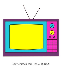 Television, 90s retro isolated element	