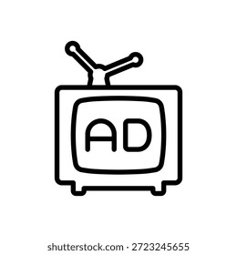 Fernsehwerbung Symbol, Line Vector Grafiken