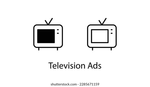 Television Ads icon stock illustration.