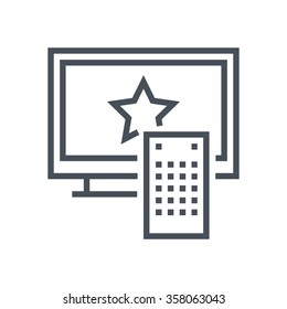 Television advertisement icon suitable for info graphics, websites and print media and  interfaces. Line vector icon.