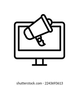 Icono de publicidad televisiva en vector. Logotipo