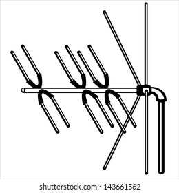 television antenna on white background