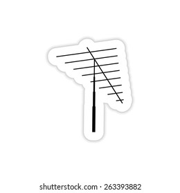 Television antenna on a white background with shadow