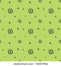 Television With Antenna Retro Electronics Seamless Background
