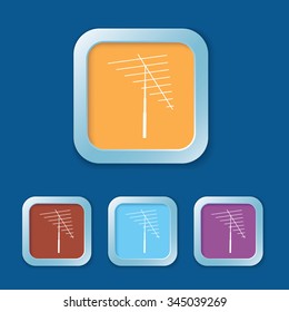 Television antenna in the square button