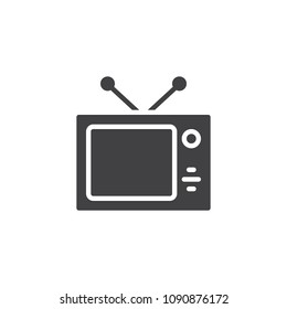 Television with antenna vector icon. filled flat sign for mobile concept and web design. Old tv simple solid icon. Symbol, logo illustration. Pixel perfect vector graphics