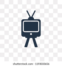 Television with antenna vector icon isolated on transparent background, Television with antenna transparency concept can be used web and mobile