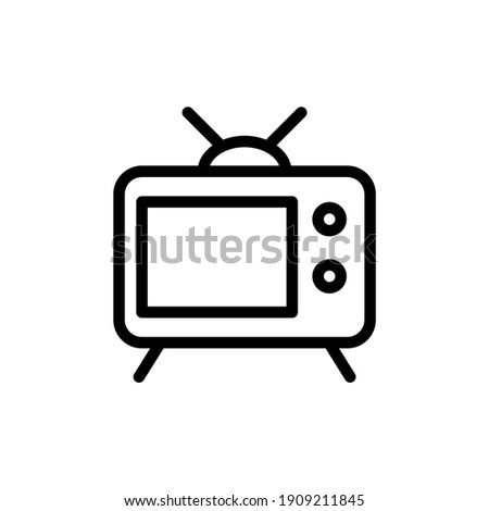 television antenna vector line icon