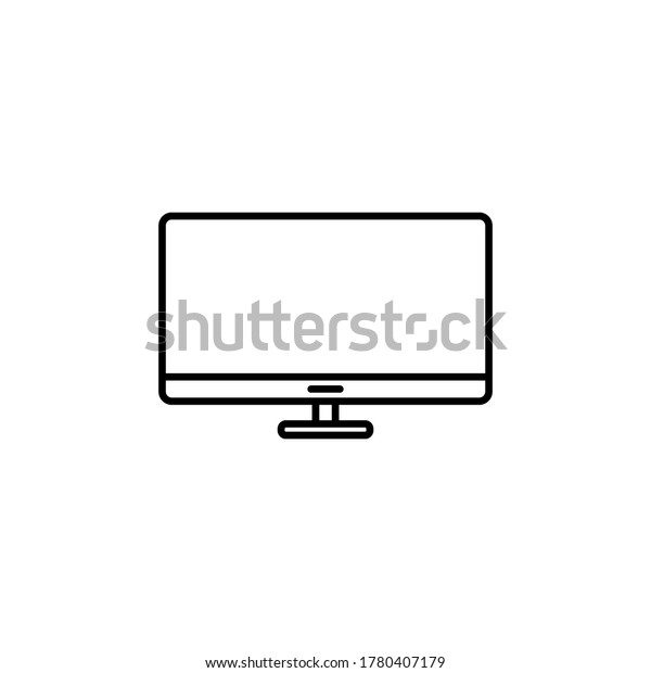 Television Black Line Icon. Simple and minimalist.\
Thin and Outline Style. Can use for web, apps, or logo. Vector\
illustration. Home Electronic\
Icon.