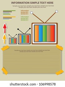 Television and blank paper,Vector