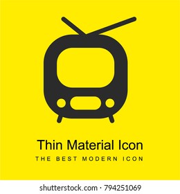 Television bright yellow material minimal icon or logo design