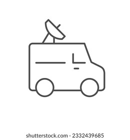 Television bus line outline icon