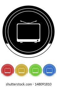 Television button retro colors