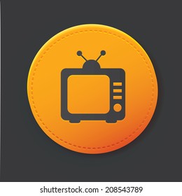 Television button,clean vector