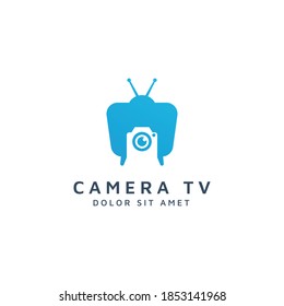Design des Negativlogos für Fernsehgeräte und Kamera