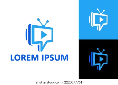 Television chat logo template design vector