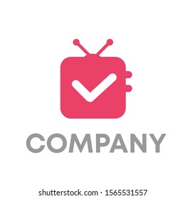 Television check logo vector design template sign