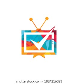 Television check logo vector design template.