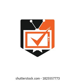 Television check logo vector design template.