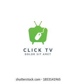 television and click negative space logo design