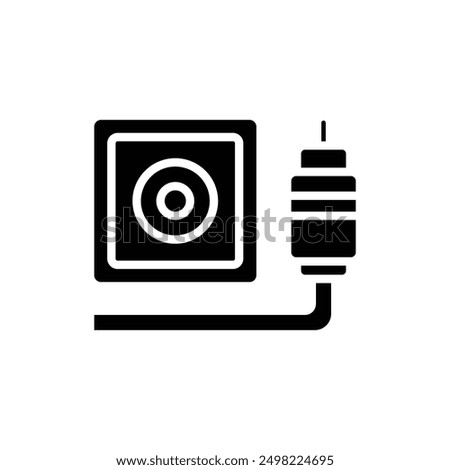 Television Coaxial Filled Icon Vector Illustration