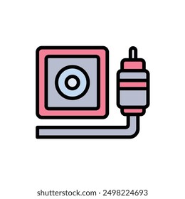Television Coaxial Icon Vector Illustration