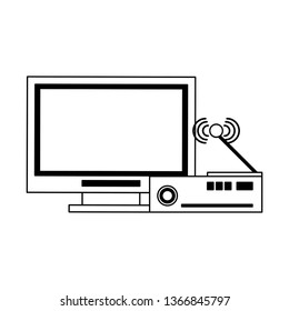 Television and codifier in black and white