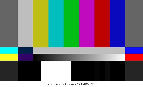 Patrón de prueba de barras de color de televisión para comprobar la calidad de la señal de vídeo. Relación de aspecto 16:9 en vector