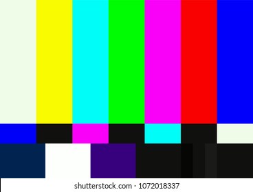 Television Color Test Pattern. SMPTE Color Bars Vector Illustration.