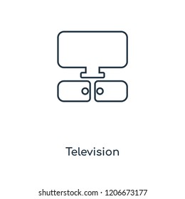 Television concept line icon. Linear Television concept outline symbol design. This simple element illustration can be used for web and mobile UI/UX.
