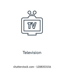Television concept line icon. Linear Television concept outline symbol design. This simple element illustration can be used for web and mobile UI/UX.