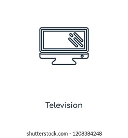 Television concept line icon. Linear Television concept outline symbol design. This simple element illustration can be used for web and mobile UI/UX.