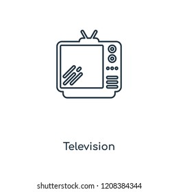 Television concept line icon. Linear Television concept outline symbol design. This simple element illustration can be used for web and mobile UI/UX.
