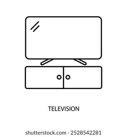 Icono de línea de concepto de televisión. Ilustración de elemento simple. diseño de símbolo de contorno de concepto de televisión.