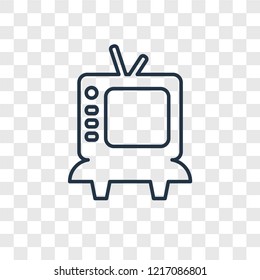 Television concept vector linear icon isolated on transparent background, Television concept transparency concept in outline style