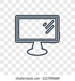 Television concept vector linear icon isolated on transparent background, Television concept transparency concept in outline style