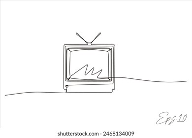 television continuous line vector illustration