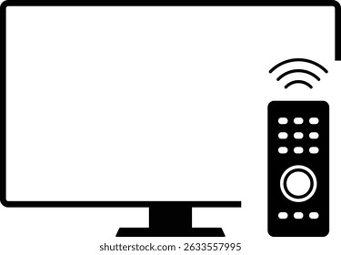 Television control by Remote. Consumer Electronics Icons. Home automation icon.  technology concepts.  Multimedia sign
