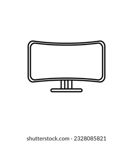 Television Curved LCD Monitor Wide Screen icon in outline mode. Vector illustration in trendy style. Editable graphic resources for many purposes.