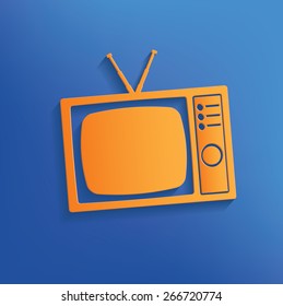 Television design on blue background,clean vector