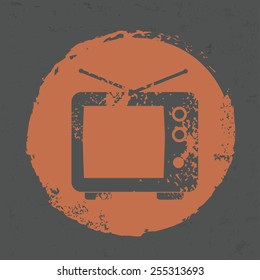 Television design on grunge background, grunge vector