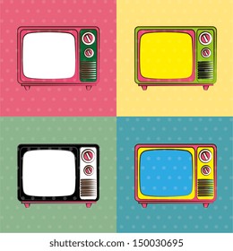 television design over colorful background vector illustration
