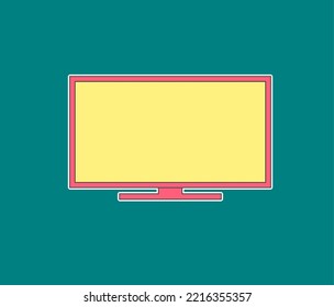 diseño de televisión concepto aislado de autoadhesivo simple