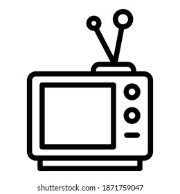 Icono de dispositivo de televisión. Icono vectorial del dispositivo de televisión de contorno para diseño web aislado en fondo blanco