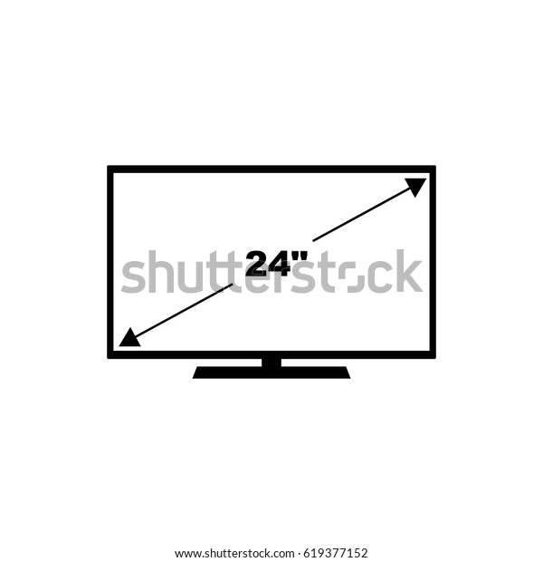 Vektor Stok Television Diagonal Screen 