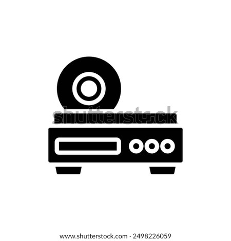 Television Dvd Player Filled Icon Vector Illustration
